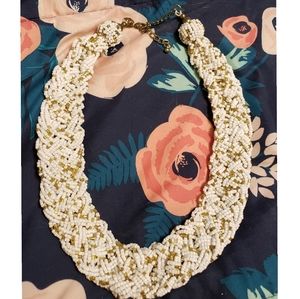 White & Gold Statement Necklace
